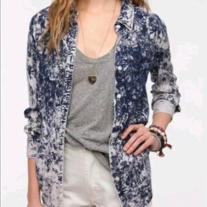 Urban Outfitters Acid Wash Button Down - Blue